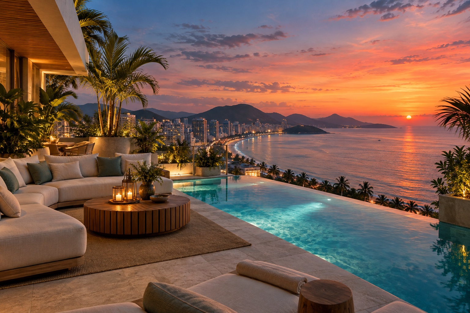 Nha Trang beach at sunset